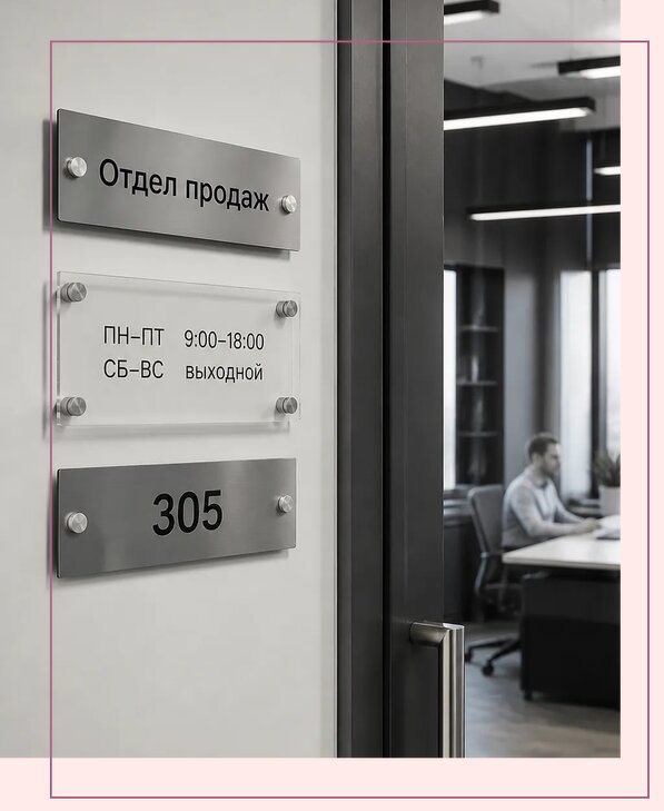 Офисные таблички на дверь в Северске по цене от 5094 р. | Аванза-Свк